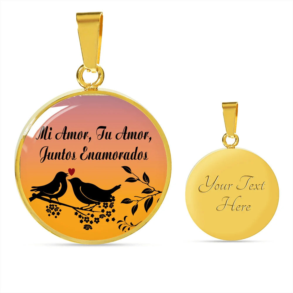 Spanish Love Necklace Mi Amor Tu Amor Juntos Enamorados Personalized Engraved G